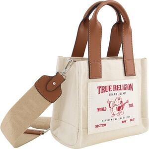 NEW True Religion Canvas Mini Tote Bag Natural Cream